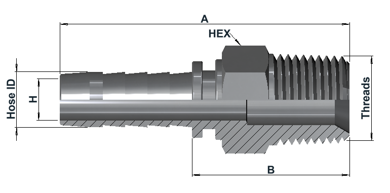 Group 1100 NPT Male dimensional drawing