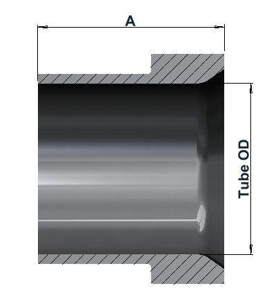 JIC Sleeve for Inch Tube dimensional drawing