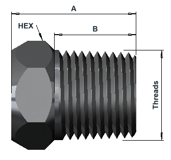 9900 15K NPT Male Plug dimensional drawing
