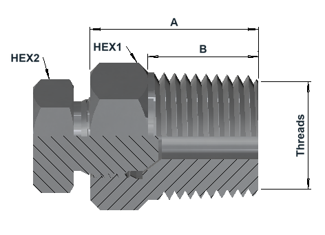 9900BL 15K NPT Male Bleed Plug dimensional drawing