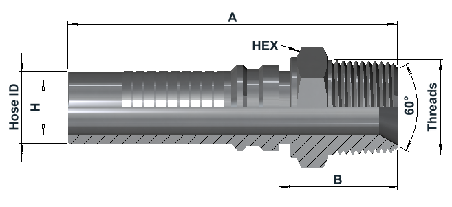 Group IL1100 NPT Male dimensional drawing