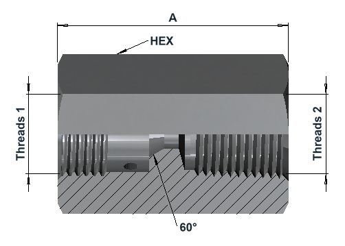 MF9500 15K Medium Pressure Female × NPT Female dimensional drawing