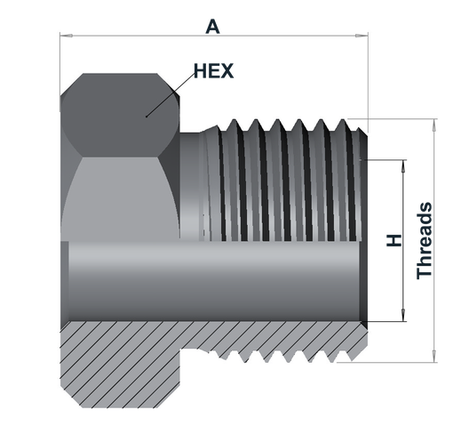MP-G 20K Medium Pressure Gland dimensional drawing