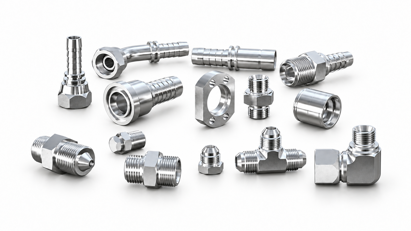 Standard hydraulic fittings, adapters and hose connections