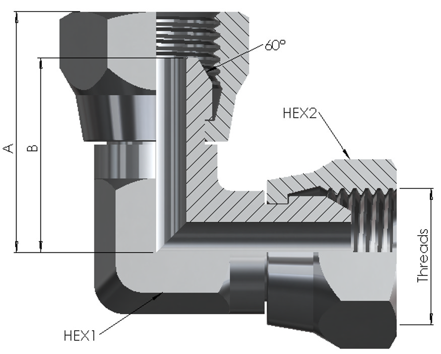 BSP Female/Female Swivel Elbow 90° 6K