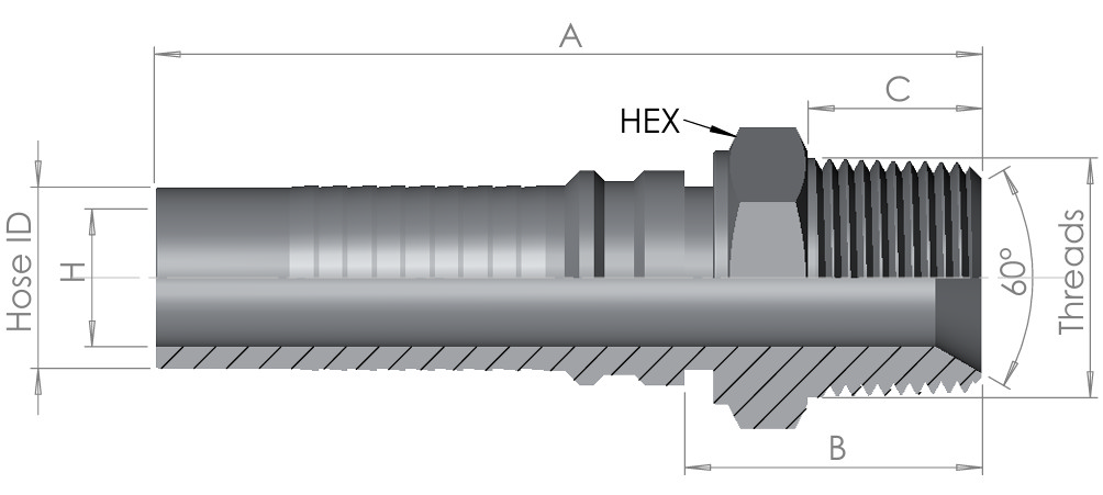 Interlock Hose End x NPT Male